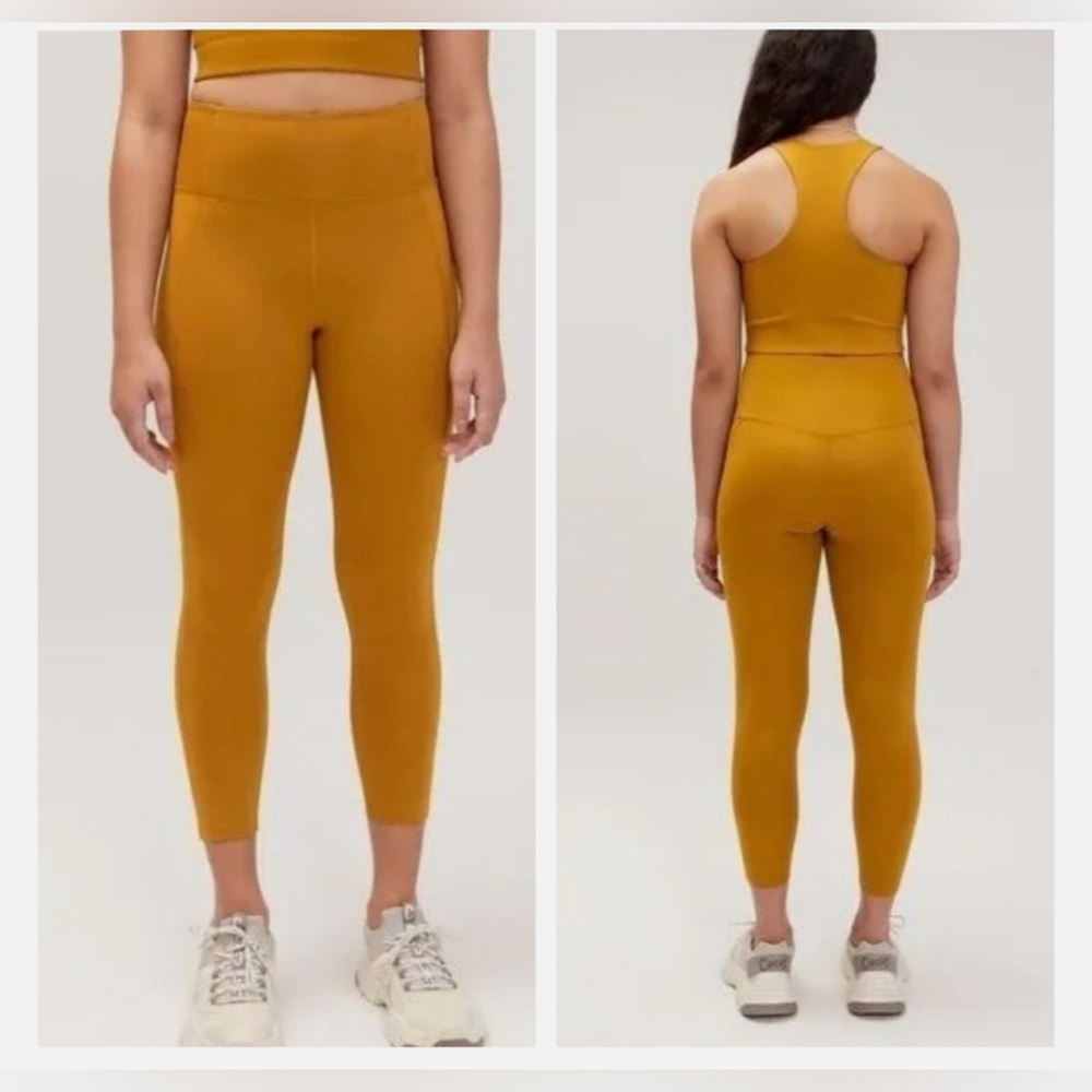 Girlfriend collective mustard leggings NWT XS
